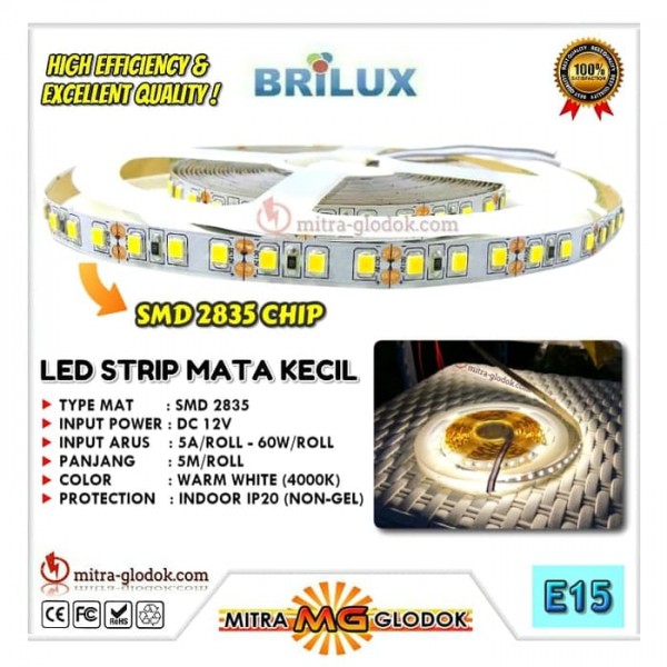 LED Strip Brilux SMD 2835 Mata Kecil | IP 20 - Indoor - 600 LED